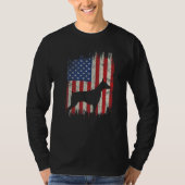 4th Of July Doberman American Flag Patriotic Dog L T-shirt (Voorkant)