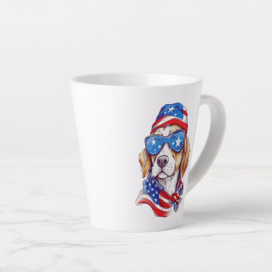 4th Of July Dog Sublimation-66361 Latte Mok (Rechterhoek)