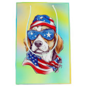 4th Of July Dog Sublimation-66361 Medium Cadeauzakje (Voorkant)