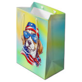 4th Of July Dog Sublimation-66361 Medium Cadeauzakje (Achterkant Gekanteld)