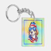 4th Of July Dog Sublimation-66361 Sleutelhanger (Voorkant Links)