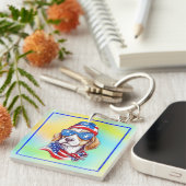 4th Of July Dog Sublimation-66361 Sleutelhanger (Voorkant Rechts)