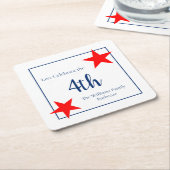 4th of July Familie Barbecue Patriottische Sterren Kartonnen Onderzetters (Schuin)