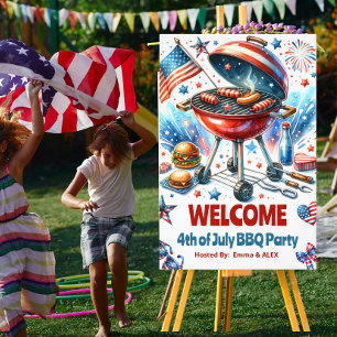 4th of July Familiereünie Bakyard BBq Party Foto Afdruk