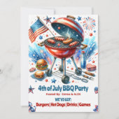 4th of July Familiereünie Bakyard BBq Party Kaart (Voorkant)
