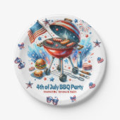 4th of July Familiereünie Bakyard BBq Party Papieren Bordje (Voorkant)