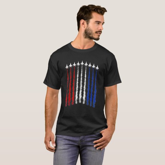 4th Of July Fighter Jet Airplane Flying American F T-shirt (Voorkant volledig)
