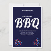 4th of July Fireworks BBQ Party Kaart (Voorkant)