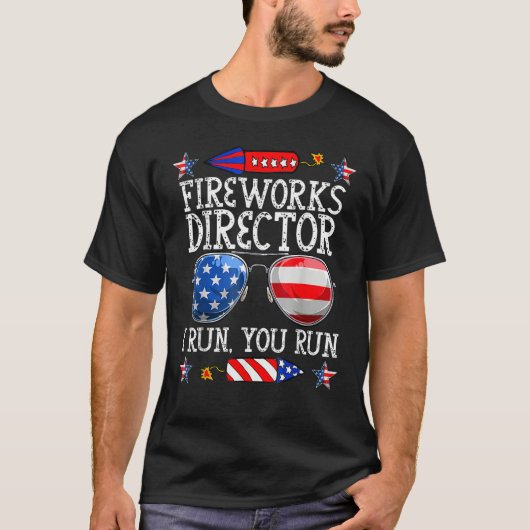 4th Of July Fireworks Director I Run You Run Techn T-shirt (Voorkant)