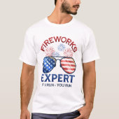 4th of July Fireworks Expert T-shirt (Voorkant)