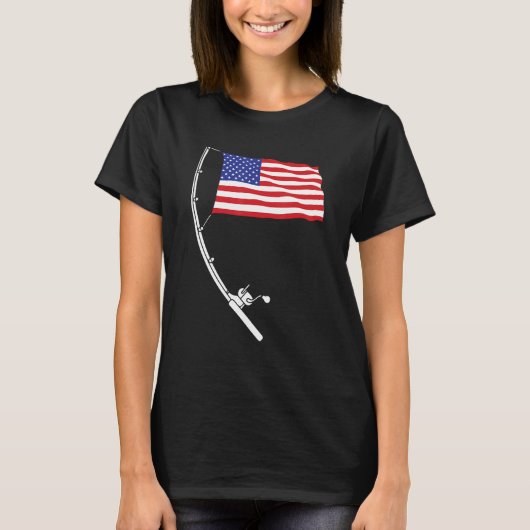 4th Of July Fishing Patirotic Fisherman Military V T-shirt (Voorkant)