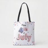 4th of July Folie Balloons Stars Stripes - Canvas  Tote Bag (Voorkant)