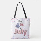 4th of July Folie Balloons Stars Stripes - Canvas Tote Bag (Achterkant)