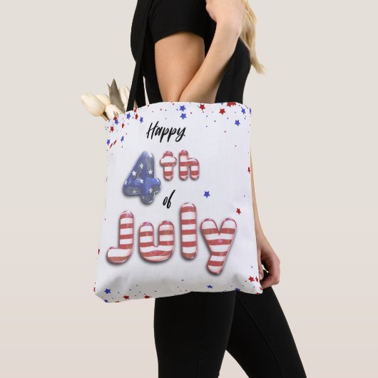 4th of July Folie Balloons Stars Stripes - Canvas Tote Bag (Dichtbij)