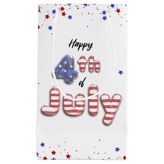 4th of July Folie Balloons Stars Stripes - Geschen Klein Cadeauzakje (Voorkant)