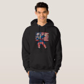 4th Of July  For Kids  Dabbing Uncle Sam Boys Men Hoodie (Voorkant volledig)