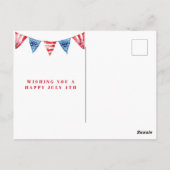4th of July Foto Rood Wit Blauw Bunting Briefkaart (Achterkant)