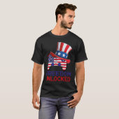 4th Of July Freedom Unlocked Video Game Gamer USA  T-shirt (Voorkant volledig)
