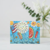 4TH OF JULY GANG, PARADE & FIREWORKS FEESTDAGENKAART (Staand voorkant)