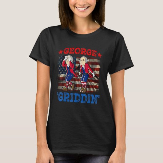4th Of July George Washington Griddy George Griddi T-shirt (Voorkant)