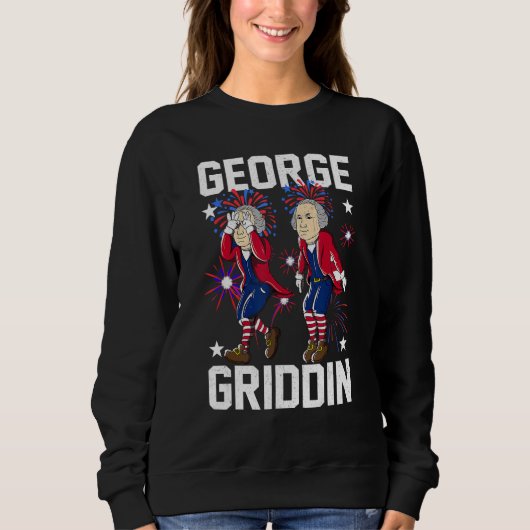 4th of July George Washington Griddy George Griddi Trui (Voorkant)