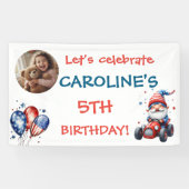 4th Of July Gnome Kid's Birthday Spandoek (Horizontaal)