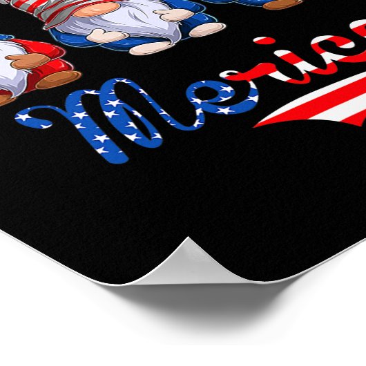 4th Of July Gnomes Kid Patriotic Gnomes US Flag Poster (Hoek)