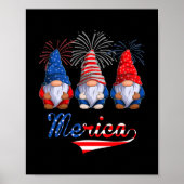 4th Of July Gnomes Kid Patriotic Gnomes US Flag Poster (Voorkant)