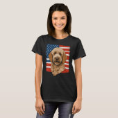 4th Of July Goldendoodle on Patriotic American Gol T-shirt (Voorkant volledig)