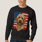 4th Of July Goldendoodle on Patriotic American Gol Trui (Voorkant)
