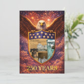 4th of July Great American Eagle Shield 250th Kaart (Staand voorkant)