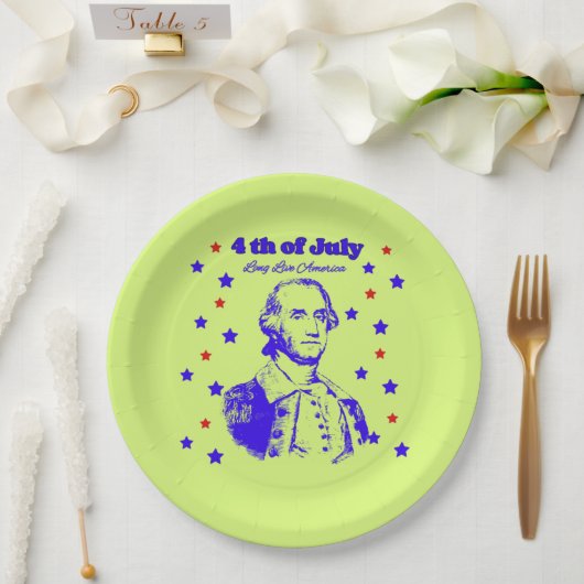4th of July green Papieren Bordje (Huwelijk)