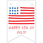 4th of July | Hand getrokken Amerikaanse vlag & st Vlaggetjes (Tweede vlag)