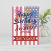 4th of July Happy Birthday America USA 250th Kaart (Staand voorkant)