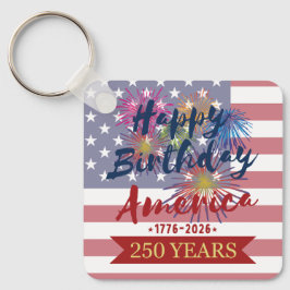 4th of July Happy Birthday America USA 250th Sleutelhanger