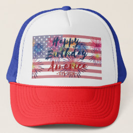 4th of July Happy Birthday America USA 250th Trucker Pet