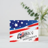 4th of July Happy Independence Day Briefkaart (Staand voorkant)
