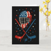 4th Of July Hockey Ice Cream Drip Helmet Sticks Us Kaart (Gele Bloem)