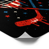 4th Of July Hockey Ice Cream Drip Helmet Sticks Us Poster (Hoek)