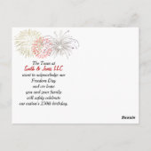 4th Of July Hot Dog Celebration Briefkaart (Achterkant)