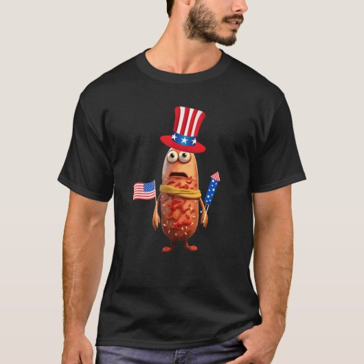 4th of July Hot Dog Hotdog 4th of July Independenc T-shirt (Voorkant)