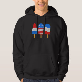 4th Of July Ice Pops Red White Blue American Flag  Hoodie