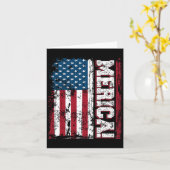 4th of July Independence Day American Flag Patriot Kaart (Gele Bloem)