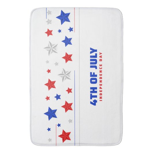 4th of July Independence Day Badmat (Voorkant Verticaal)