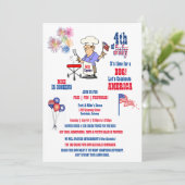 4th of July Independence Day BBQ Fireworks  Kaart (Staand voorkant)