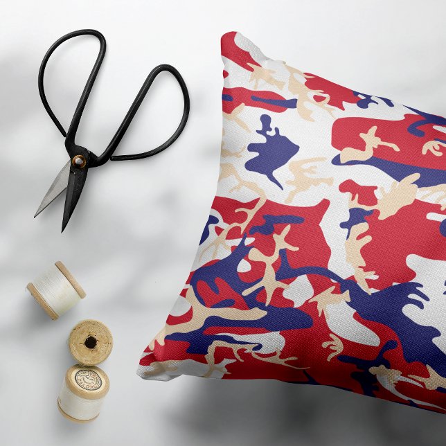 4th of July, Independence day, Camouflage Beige Accent Kussen (Creator heeft geüpload)