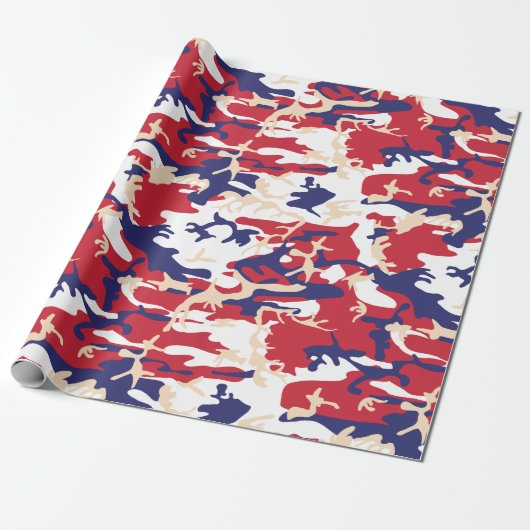 4th of July, Independence day, Camouflage Beige Cadeaupapier (Uitgerold)