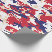 4th of July, Independence day, Camouflage Beige Cadeaupapier (Hoek)