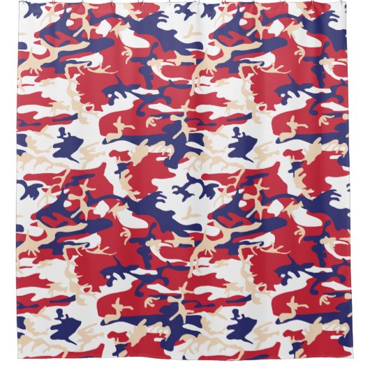 4th of July, Independence day, Camouflage Beige Douchegordijn (Voorkant)