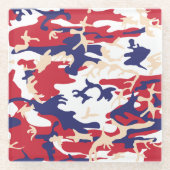 4th of July, Independence day, Camouflage Beige Glazen Onderzetter (Voorkant)
